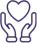 icon with hands holding a heart